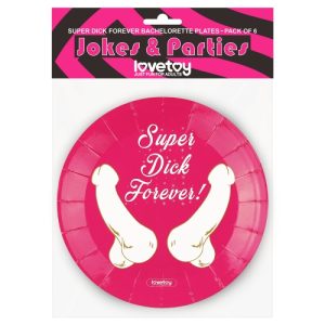 Platos de papel Super Dick Forever Bachelorette (paquete de 6)