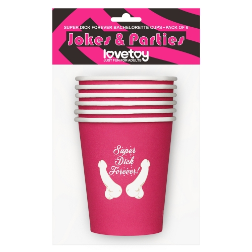 WhatsApp Image 2023-01-26 at 23.28.14 (2) Super Dick Forever Bachelorette Vasos de papel (paquete de 6)