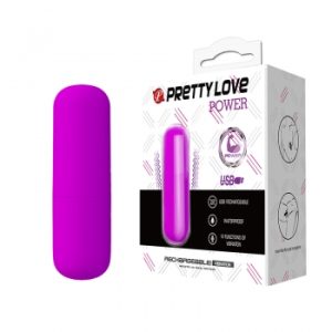 Bala Recargable Power Pretty Love 12 Funciones Rosada