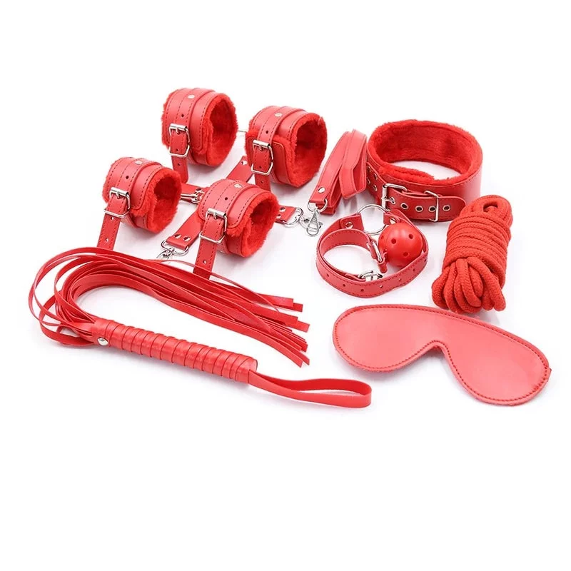 Kit de Bdsm 7 Piezas color Rojo. Kit de Bdsm 7 Piezas color Rojo.